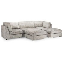 Burton Velvet Fullback U Shape Corner Sofa In Truffle