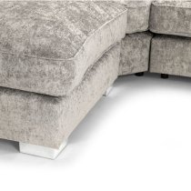 Burton Velvet Fullback U Shape Corner Sofa In Truffle