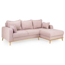 Buxton Fabric Right Hand Corner Sofa In Pink