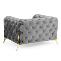 Cala Plush Velvet Armchair In Grey