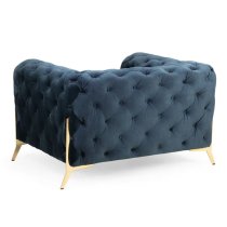 Cala Plush Velvet Armchair In Deep Ocean