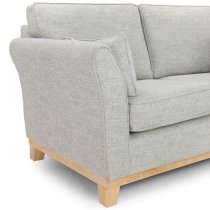 Delft Fabric 4 Seater Sofa With Wooden Frame In Grey