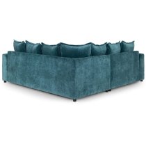 Calais Large Velvet Corner Sofa In Teal