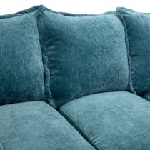 Calais Large Velvet Corner Sofa In Teal