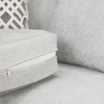 Grazed Fabric Armchair In Light Grey