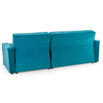 Kira Plush Velvet Sofa Bed Corner In Teal