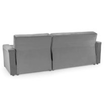 Kira Plush Velvet Sofa Bed Corner In Grey