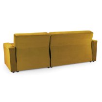 Kira Plush Velvet Sofa Bed Corner In Mustard