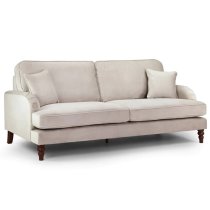 Robert Plush Velvet 4 Seater Sofa In Beige