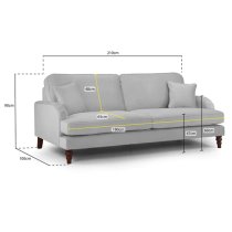 Robert Plush Velvet 4 Seater Sofa In Beige