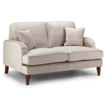 Robert Plush Velvet 2 Seater Sofa In Beige