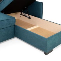 Melina Fabric Corner Sofa Bed In Teal