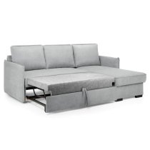 Melina Fabric Corner Sofa Bed In Grey