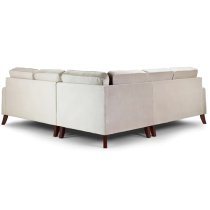 Robert Plush Velvet Corner Sofa Large In Beige