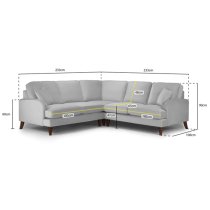 Robert Plush Velvet Corner Sofa Large In Beige