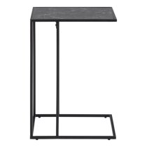 Ibiza Wooden Side Table In Black Marble Effect