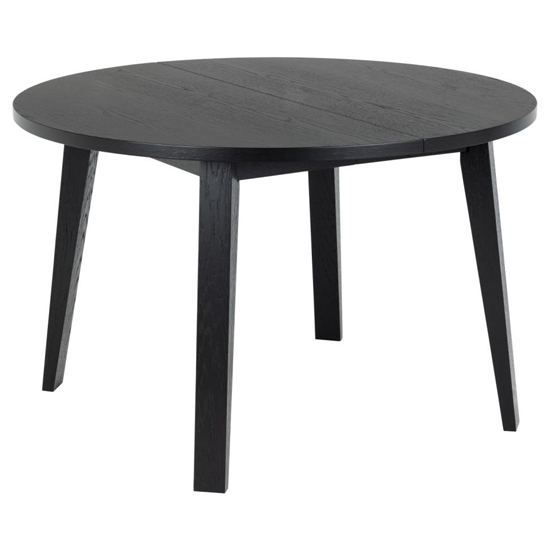 Alisto Wooden Extending Dining Table Round In Matt Black