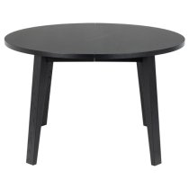 Alisto Wooden Extending Dining Table Round In Matt Black