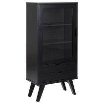 Alisto Wooden Display Cabinet Small In Matt Black