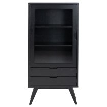 Alisto Wooden Display Cabinet Small In Matt Black