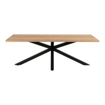 Hyeres Wooden Dining Table In Oak With Matt Black Legs