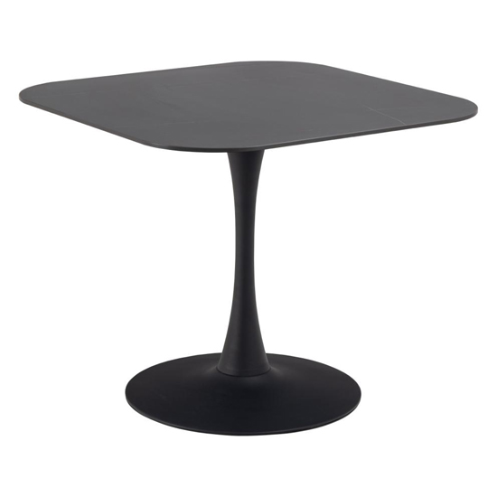 Macon Ceramic Dining Table Square In Grantham Matt Black