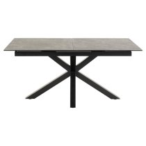 Hyeres Extending Ceramic Dining Table In Black With Black Legs