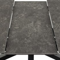 Hyeres Extending Ceramic Dining Table In Black With Black Legs