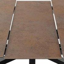 Hyeres Extending Ceramic Dining Table In Brown With Black Legs