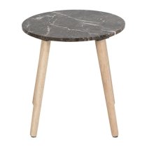 Ravello Marble Side Table Round In Emperador Brown