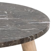 Ravello Marble Side Table Round In Emperador Brown