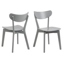 Reims Grey Rubberwood Dining Chairs In Pair