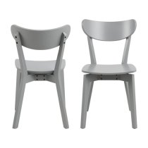 Reims Grey Rubberwood Dining Chairs In Pair