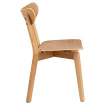 Reims Oak Rubberwood Dining Chairs In Pair