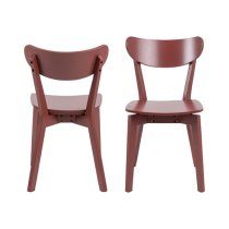 Reims Terracotta Rubberwood Dining Chairs In Pair