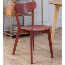 Reims Terracotta Rubberwood Dining Chairs In Pair