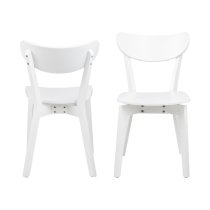 Reims White Rubberwood Dining Chairs In Pair