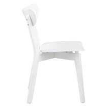 Reims White Rubberwood Dining Chairs In Pair