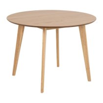 Reims Wooden Dining Table Round In Oak With Oak Legs