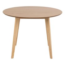 Reims Wooden Dining Table Round In Oak With Oak Legs