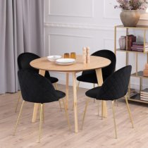 Reims Wooden Dining Table Round In Oak With Oak Legs