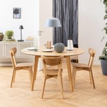 Reims Wooden Dining Table Round Large In Oak