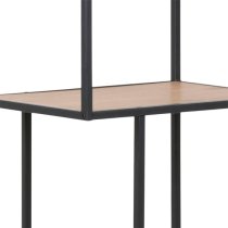 Salvo Bookcase 5 Wooden Shelves With Black Metal Frame