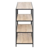 Salvo Wooden Bookcase 4 Shelves Wide With Black Metal Frame