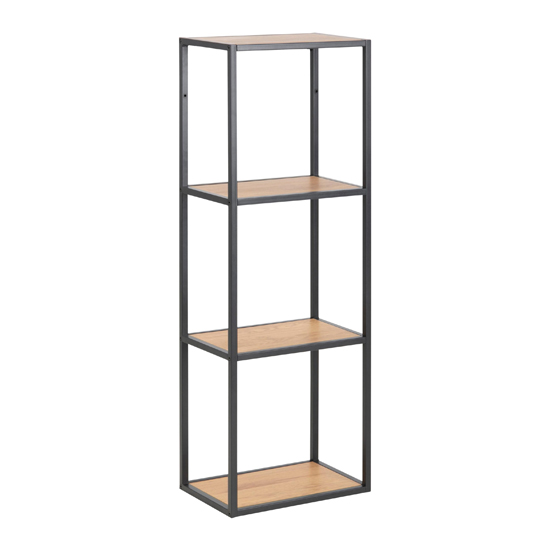 Salvo Wooden Bookcase Tall With 2 Matt Wild Oak Shelves