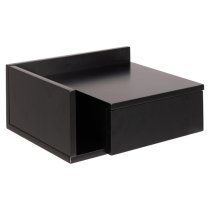 Ashanti Wall Hung Wooden Bedside Cabinet Wide In Black