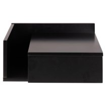 Ashanti Wall Hung Wooden Bedside Cabinet Wide In Black