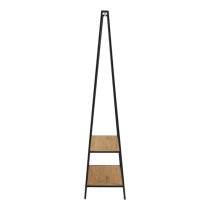 Salvo Wooden Clothes Rack With 2 Shelves In Matt Wild Oak