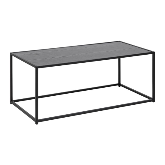 Salvo Wooden Coffee Table Rectangular In Ash Black