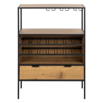 Salvo Wooden Storage Cabinet With 4 Shelves In Matt Wild Oak